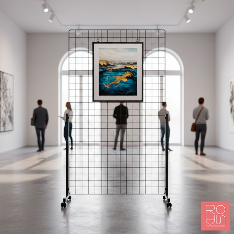 Expositor de Reixa Metàl·lica Modular amb rodes